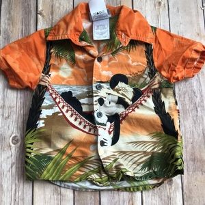 18M Mickey Mouse Disney Hawaiian shirt button down